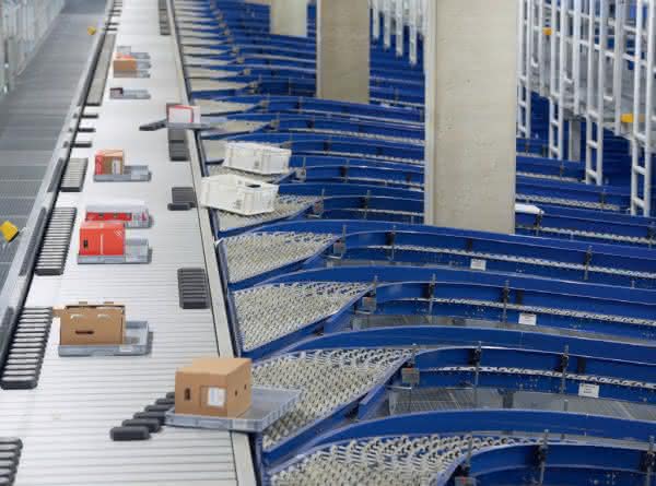 Outgoing goods sorting at the Edeka meat plant in Rheinstetten