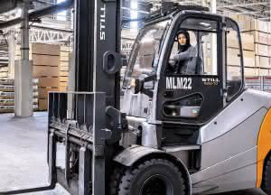 If you look into the cab of a forklift truck, you often see a woman