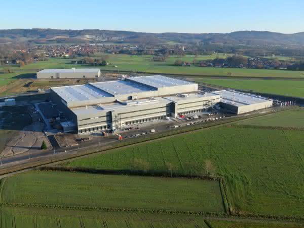 Luftbildaufnahme des Gerry Weber Logistikzentrums