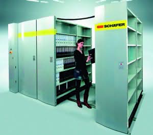 Erg onomisch, schnell und sicher – das sind die  Vorteile der Leichtlast-Verschiebe- regalanlage ELX  von SSI Schäfer.
