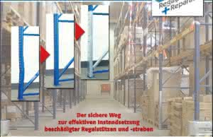 Lager- & Kommissioniertechnik: Regalreparatur im laufenden Betrieb Lager- & Kommissioniertechnik: Regalreparatur im laufenden Betrieb