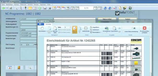 FactoryDirector provides all production, article and technology information FactoryDirector data management system
