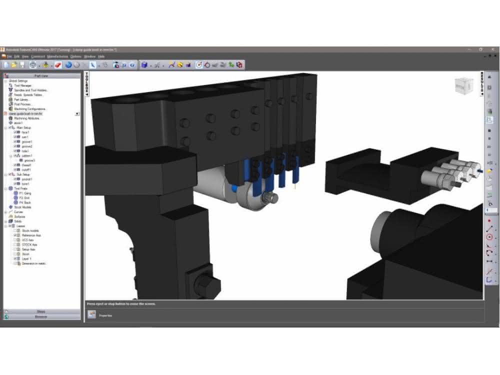 Autodesk FeatureCAM 2017 Bild einer Langdrehmaschine
