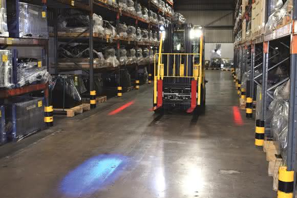 Hyster pedestrian warning light