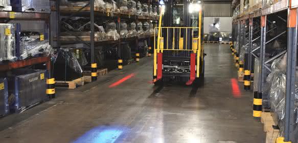 Hyster pedestrian warning light