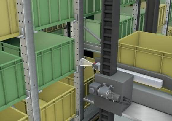Positioning in the small parts container warehouse