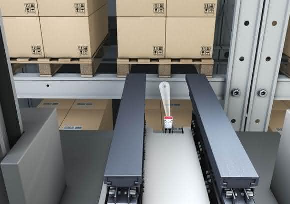 Positioning in single-deep pallet high-bay warehouse