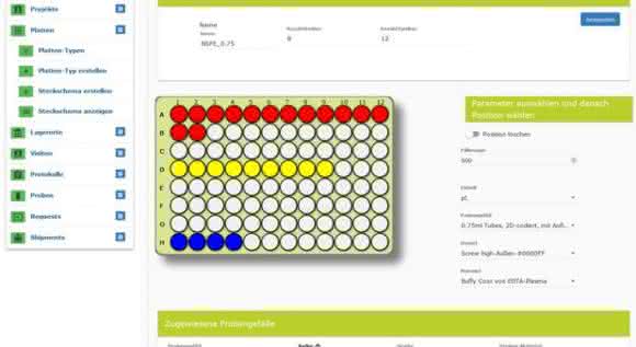 Lagerort und Probenmanagement