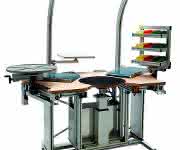 Workstation with integrated material feed
