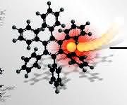 Die mechanische Energie aufeinanderprallender Mahlkugeln ermöglicht es lösungsmittelfrei und nachhaltig Nanographen-Strukturen in Kugelmühlen aufzubauen. (Bild: TU Dresden, Sven Grätz) Grafische Darstellung vom Aufbau einer Nanographen-Struktur in Kugelmühlen
