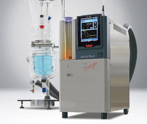 Eins der Exponate von Huber auf der Achema: Ein Unistat‐Prozessthermostat zur hochgenauen Temperierung von Reaktorsystemen. (Bild: Peter Huber Kältemaschinenbau)