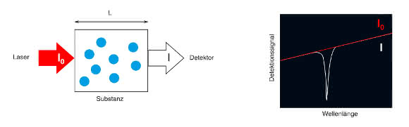 Funktionsprinzip der Laserabsorptionsspektroskopie (Bild: Knestel) Funktionsprinzip der Laserabsorptionsspektroskopie