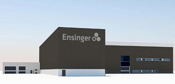 North-east view of the planned production and logistics expansion at the Cham site