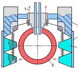 Clamping gripper for open rings