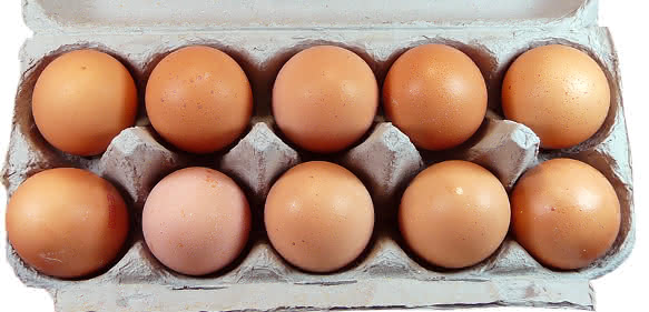 Eier im Eierkarton