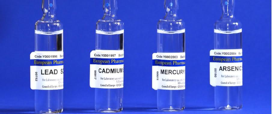 Referenzlösungen für Cadmium, Blei, Arsen und Quecksilber Ampullen mit Referenzlösungen für Cadmium, Blei, Arsen und Quecksilber