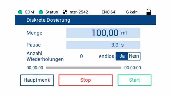 Display des mzr-Touch Control