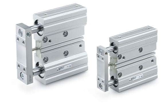 Guide cylinder with double piston