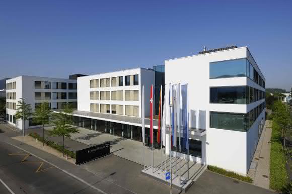 Gebäude der Endress+Hauser Gruppe in Rheinach in der Schweiz
