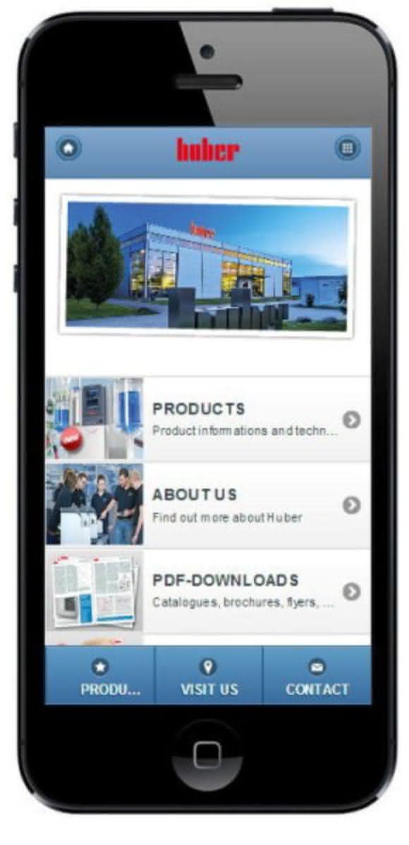 Für Smartphones und Tablets: Huber mit neuer mobiler Website