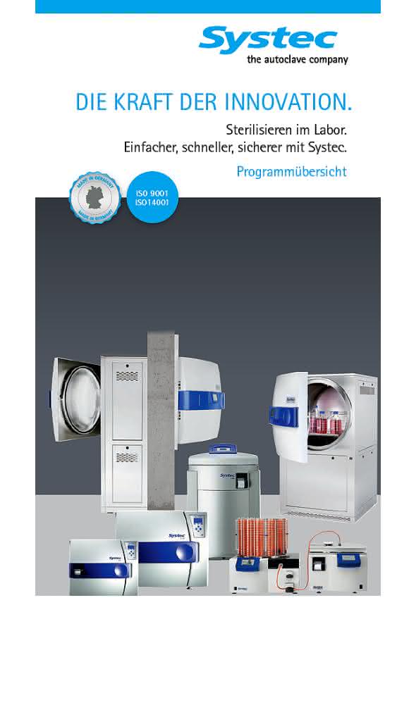 Produktbroschüre Systec Autoklaven, Medienpräparatoren, Dispensier-/Dosiersystem: Neue Produktbroschüre