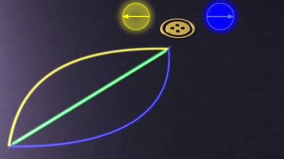 Schematische Darstellung von Quantenbits und ihren zwei Zuständen
