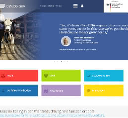 Screenshot Interdisziplinäres Portal zu Genome Editing in der Landwirtschaft ist ab sofort verfügbar