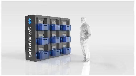 Stratasys Continuous Build 3D Demonstrator mit neun Einheiten