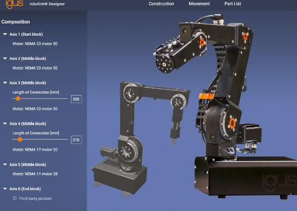 Robolink Roboterarme Igus auf der HMI