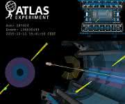 Schematische Darstellung eines aufgezeichneten Kollisionsereignisses mit zwei Lichtteilchen am ATLAS-Experiment vom 12. Dezember 2015. (Foto/©: ATLAS Collaboration)
