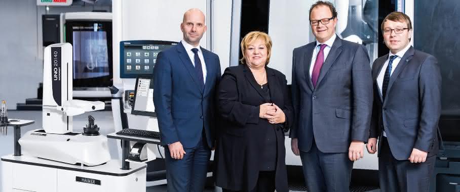 Maurice Eschweiler, Claudia Haimer, Christian Thönes, Andreas Haimer DMG Mori kooperiert mit Haimer