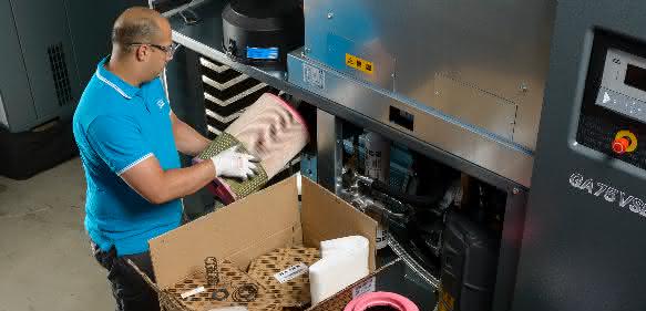 Wartung eines Atlas-Copco-Kompressors Wartung eines Atlas-Copco-Kompressors