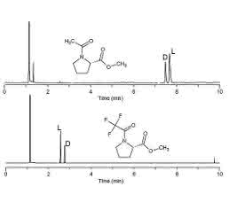 Chirale GC-Trennung der Prolin-Derivate