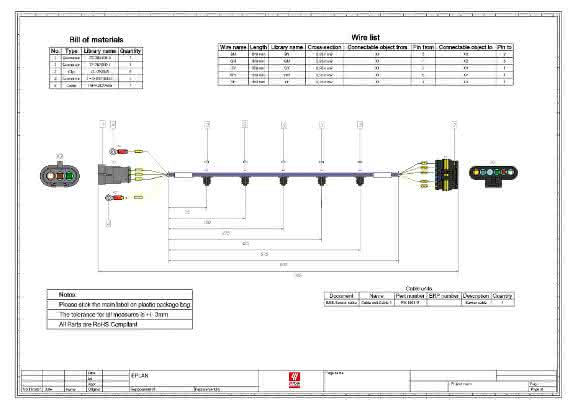 Eplan Harness proD 2D-Kabelzeichnung