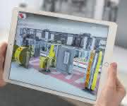 Die Besonderheiten Hochgeschwindigkeits-Konfektionierung konnten K-Besucher mit Hilfe der Augmented Reality-Applikation erleben. (Bilder: Starlinger) Die Besonderheiten Hochgeschwindigkeits-Konfektionierung konnten K-Besucher mit Hilfe der Augmented Reality-Applikation erleben. (Bilder: Starlinger)