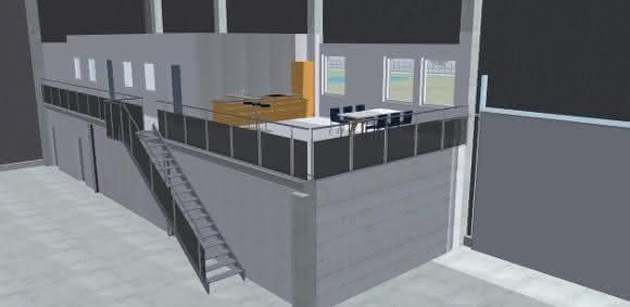 Neue Montagehalle bei IMA IMA Montagehalle Innenansicht
