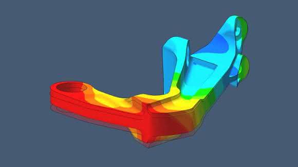 Simulation einer Halterung nach der additiven Fertigung