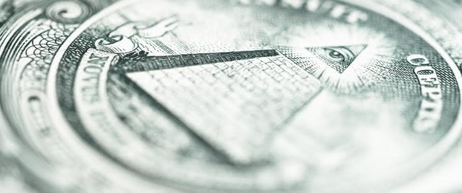 Wachsames Auge auf dem Dollarschein