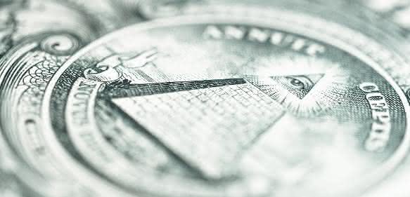 Wachsames Auge auf dem Dollarschein Wachsames Auge auf dem Dollarschein