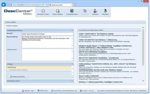 Zentraler User-Helpdesk mit Web-Client