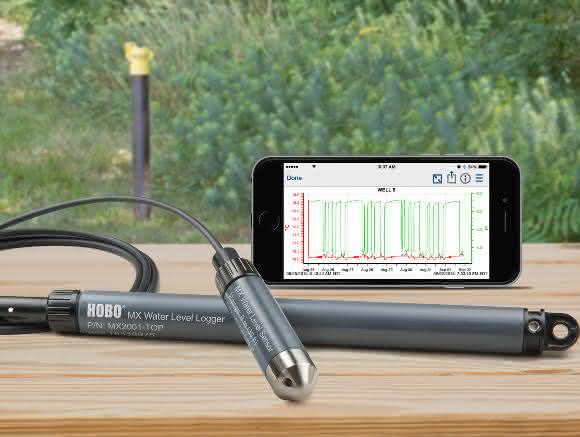 Der Bluetooth Datenlogger MX2001 eignet sich zur Aufzeichnung von Wasserstand, Druck und Temperatur in allen Gewässern.