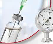 Das Plattenfedermanometer Typ PG43SA-D wurde für höchste Sicherheitsansprüche bei sterilen Anwendungen entwickelt. Das Plattenfedermanometer Typ PG43SA-D wurde für höchste Sicherheitsansprüche bei sterilen Anwendungen entwickelt.