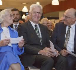 Sick-Jubiläum: Gisela Sick, Winfried Kretschmann, Robert Bauer