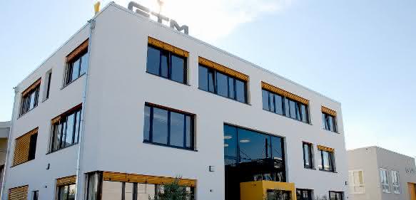 GTM investiert in Standort Bickenbach: Das Design der neuen GTM-Gebäudegruppe ist auf das Corporate Design und die Hausfarbe Gelb von GTM ausgerichtet. © GTM