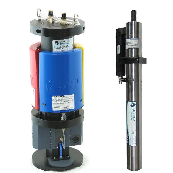 Der Phosphat-Analysator HydroCycle PO4 und die Nitrat-Messsonde SUNA V2 sind für den Einsatz in nährstoffbelasteten Gewässern interessant. (Bild: OTT Hydromet GmbH) Der Phosphat-Analysator HydroCycle PO4 und die Nitrat-Messsonde SUNA V2 sind für den Einsatz in nährstoffbelasteten Gewässern interessant. (Bild: OTT Hydromet GmbH)