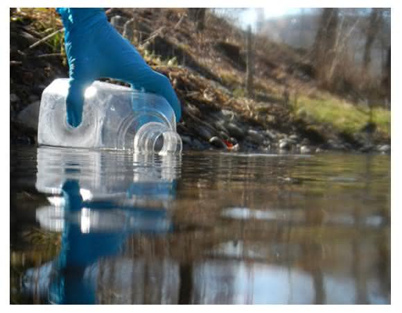 In einem Liter Flusswasser konnten die Forschenden die DNA zahlreicher Arten extrahieren. (Bild: UZH)