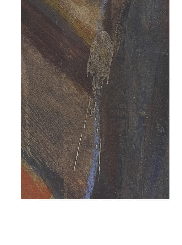 Großaufnahme eines Flecks. Bild: Norwegisches Nationalmuseum. Bild: Norwegisches Nationalmuseum.