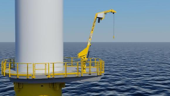Davit Schwenkran auf Windplattform