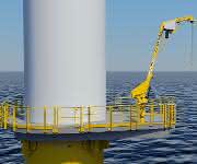 Davit Schwenkran auf Windplattform Davit Schwenkran auf Windplattform