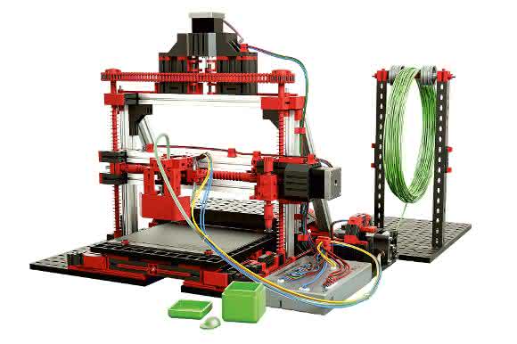 Komplettset mit 890 Fischertechnik Bauteilen 3D-Drucker aus dem Fishertechnik-Baukasten